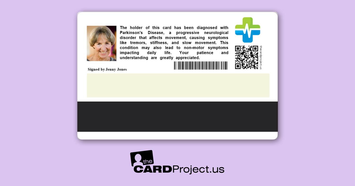 Parkinson's Premium Medical Card (REAR)